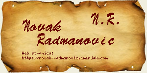 Novak Radmanović vizit kartica